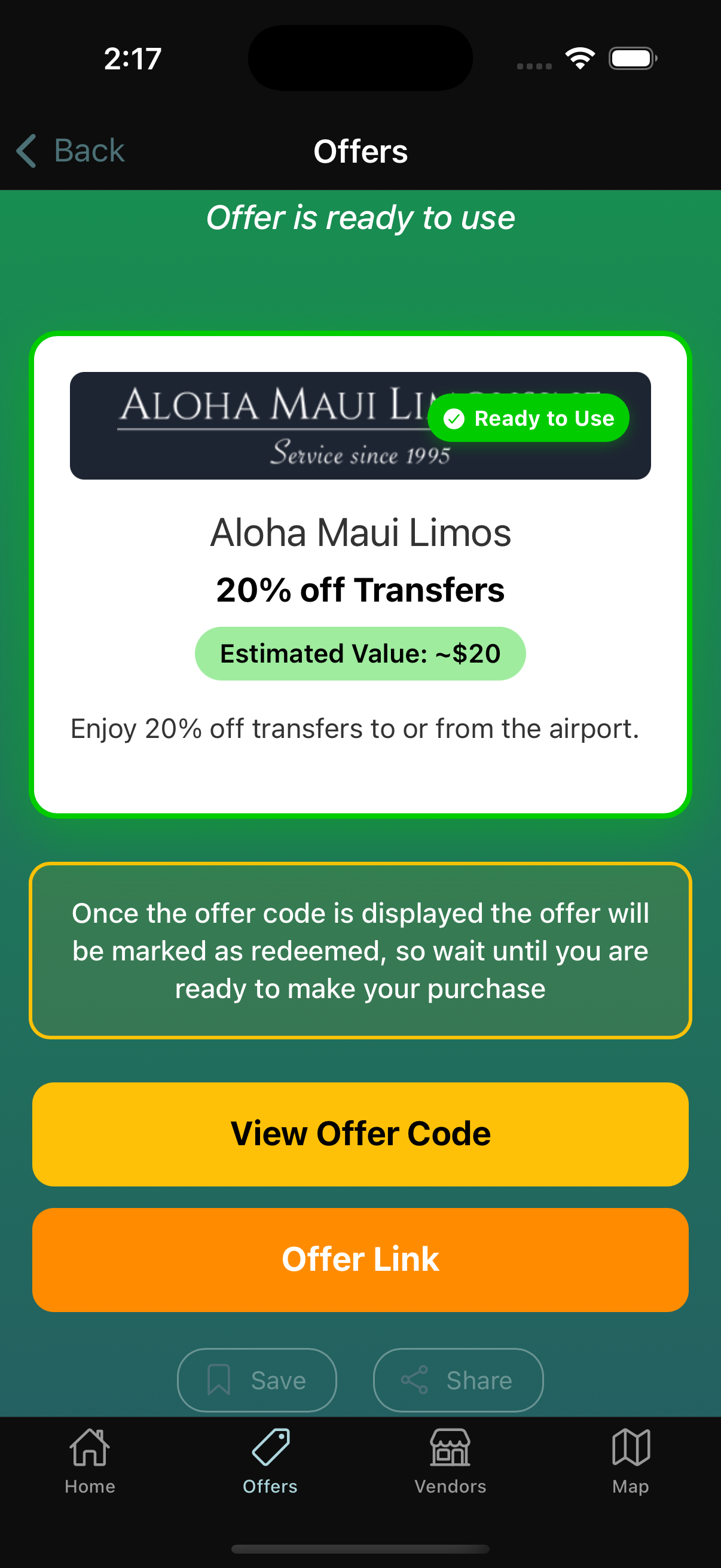Active online offer
