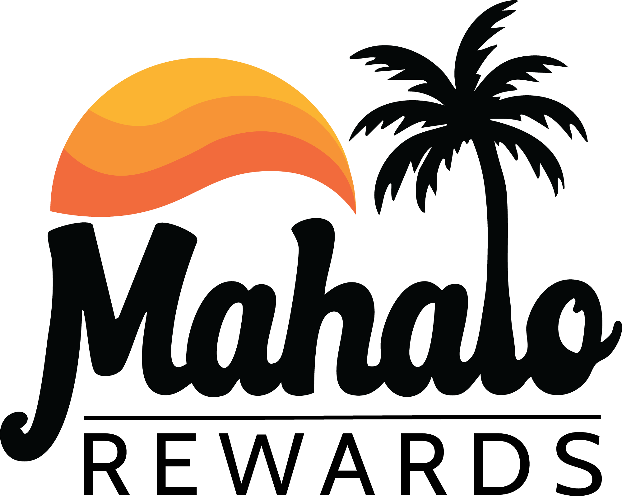 Mahalo Rewards Black on Transparent Logo
