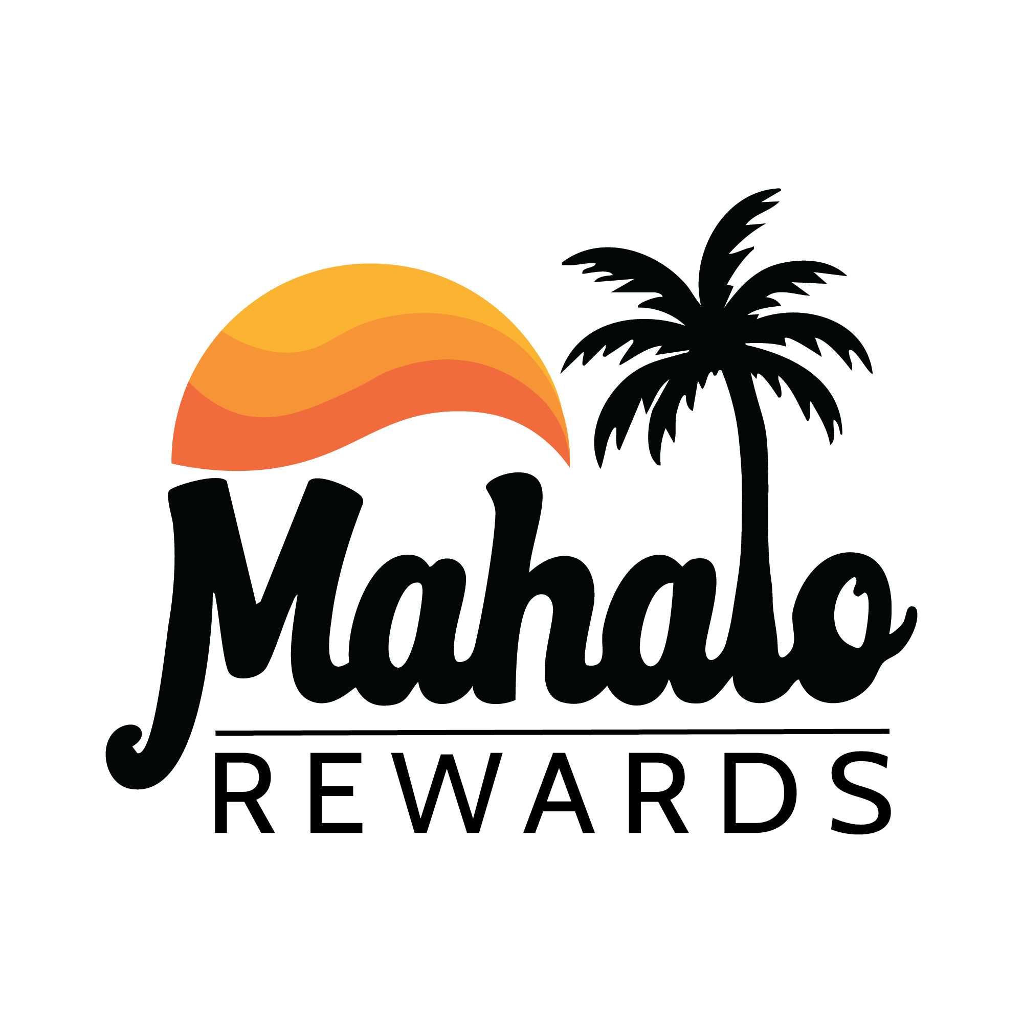 Mahalo Rewards Black on White Logo
