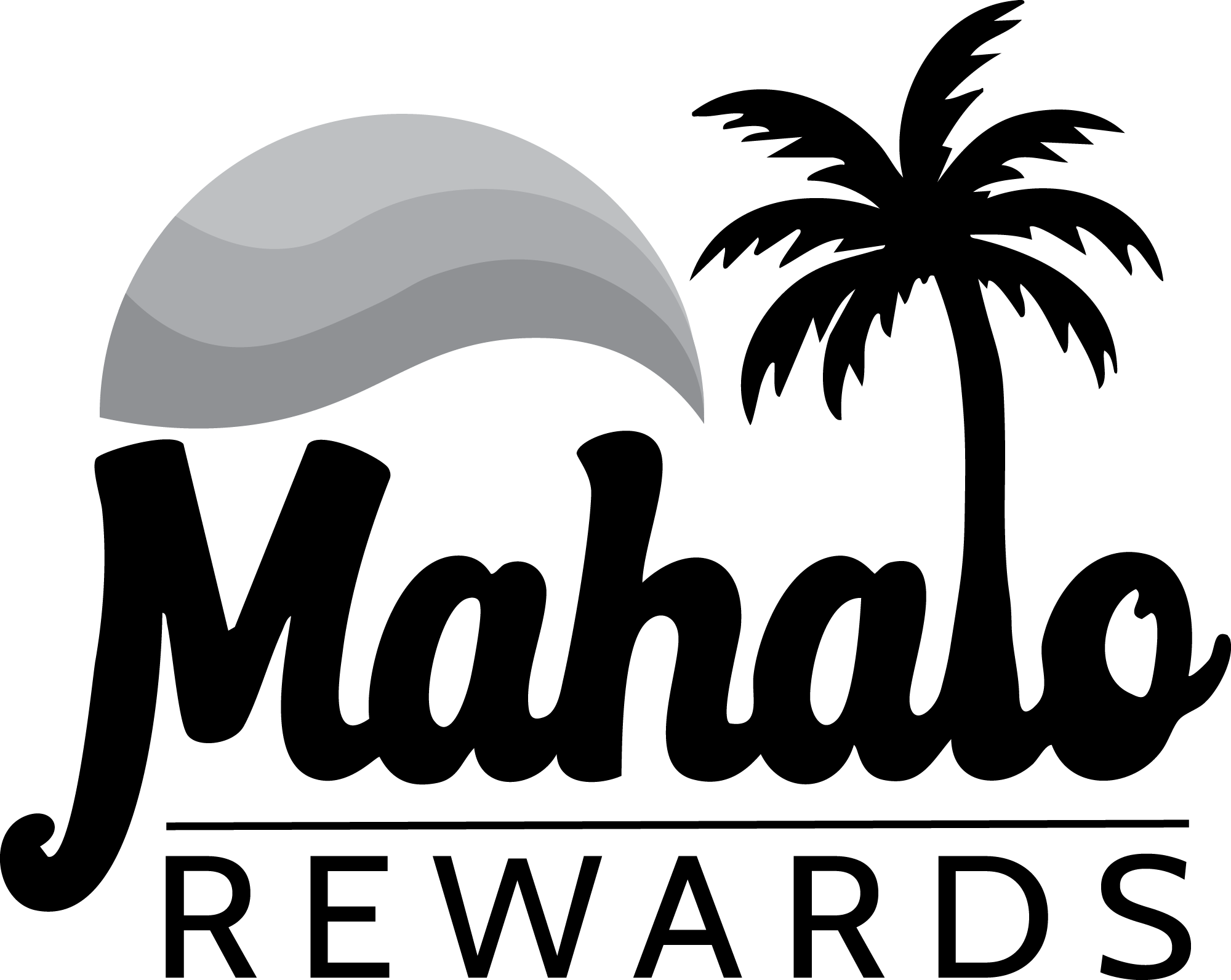Mahalo Rewards Gray on Transparent Logo