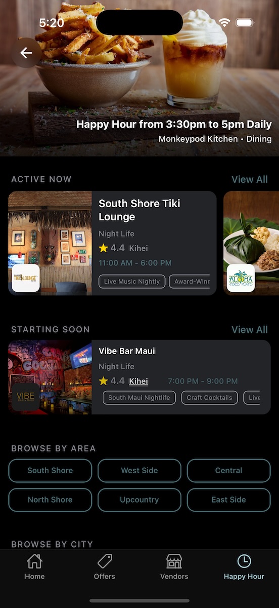 Happy Hour Home Screen