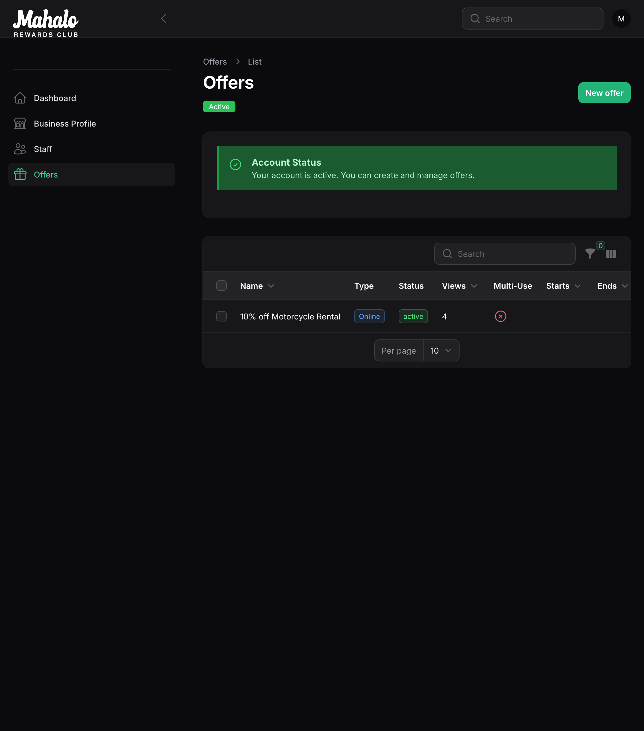 Vendor Offers Management